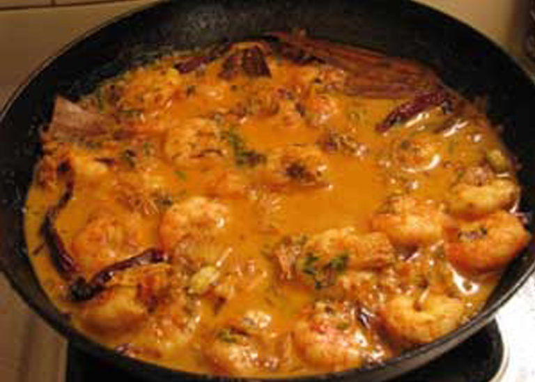 gamberoni in salsa indiana