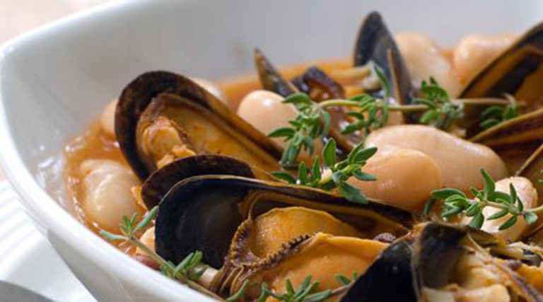 minestra cozze e fagioli